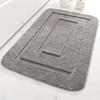 Alfombrilla de baño de microfibra con borde cruzado, antideslizante, de color sólido, absorbente, para puerta de baño