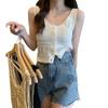 Camisola de Punto Ropa Interior para Mujer Ropa de Primavera 2025 Nuevo Diseño Ropa Exterior de Nicho Espalda Bonita Top Básico
