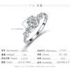 Anillo de plata de ley S925 estilo europeo y americano con diseño de encaje de hoja en forma de corazón y moissanita, anillo de plata estilo femenino, envío directo de fábrica