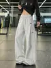 Calça Jogger Masculina High Street Americana Primavera e Outono Peso Pesado Caimento Solto Reta Perna Larga Casual Esportiva Longa Versátil