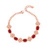 Pulsera de moda de trébol de cuatro hojas de rubí chapada en oro de 18 quilates, pulsera de diamantes de piedra preciosa colorida de moda Morning Glory