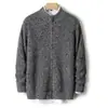 Nuevo cárdigan de lana para otoño e invierno, cuello alto medio para hombre, chaqueta gruesa de cachemira, tejido de punto de color contrastante, tops para hombre