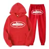 Sudadera con Capucha y Pantalón Casual con Estampado Clint419 Patrón Prisión del Diablo Europeo y Americano Conjunto de Dos Piezas para Hombre y Mujer