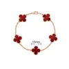 Pulsera de Trébol de Cuatro Hojas para Mujer, Lujo Ligero y Sensación de Alta Gama, Chapada en Oro de 18 Quilates, Trébol de la Suerte de Nácar por Ambos Lados, Artículo Popular Transfronterizo