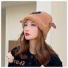 Gorro de Cordero para Mujer Otoño e Invierno Lindo Dibujo Animado Gorro Cálido Orejas de Ciclismo Algodón Engrosado Gorro de Confinamiento de Felpa
