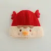 Gorro de Bebé Invierno Lindo Súper Lindo Rojo Año Nuevo Gorro Tejido Infantil Protección para Orejas Cálida Versátil Gorro de Lana