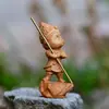 Talla de Tuya Artesanía en Madera Sol Wukong Adornos para Coche Rey Mono Pie de Mango Rey Mono Rey Mono