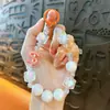 Colgante de Cadena de Cristal con Lazo Pequeño Cadena de Mano Llavero Encanto Cadena de Teléfono con Cuentas Accesorio para Bolso Regalo Pequeño