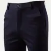 Calças Ocidentais Masculinas Stretch Forradas com Lã de Inverno Espessadas Calças de Vestuário Tubo Reto Dosagem Leve Calças de Negócios Calças Casuais da Moda para Homens