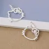 Colgante de gato Hello Kitty de dibujos animados lindo bañado en plata pura s925 Charm de Hello Kitty Pulsera DIY para niños