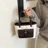 Bolso de mano de cuero encerado estilo coreano de nicho transfronterizo para mujer, bolso nuevo, elegante, retro, para ir al trabajo, bolso de axila, bolso de hombro único, bolso cruzado