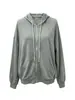 Sudadera jacket de otoño cruzada exclusiva para mujer, estilo europeo y americano, casual vintage con cordón, bolsillo canguro, hombros caídos, holgada