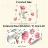 Hs3911E Conejito de Peluche Lindo Dibujo Animado Pegatina de Pared Autoadhesiva Dormitorio Sala de Estar Dormitorio Pegatina Decorativa de Ambiente
