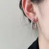 Pendientes Retro Retorcidos sin Perforación Estilo Hong Kong para Mujer Moda Otoño e Invierno Círculo en Forma de C de Gama Alta Pendientes Versátiles