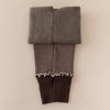 Leggings Gruesos Forrados de Polar para Niñas con Puños de Calcetín para Otoño e Invierno, Calcetines Apilados Tejidos, Medias de Nueve Puntos para Niños