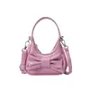 Bolsa Feminina Coreana Doce com Laço Moda Verão 2025 Leve Luxo Versátil Mini Bolsa de Ombro Transversal