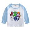 Camiseta de Manga Longa para Meninos e Meninas Primavera e Outono 2023 Nova Camiseta Básica Gola Redonda Infantil Top de Algodão Bonito para Crianças