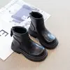 Botas para Niña Botas Martin 2026 Otoño Nuevo Niños Negro Con Felpa Engrosadas Zapatos de Algodón Grandes Botines Cálidos Botas de Nieve