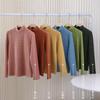 [Magia da Moda] Camisa Básica Listrada de Outono e Inverno Slim Fit Quente de Manga Comprida Gola Média Escovada Dupla Face Confortável
