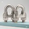 Aço Inoxidável 304 Ferragem para Cabo de Aço Grampo de Aço Fivela de Travamento em U Fivela de Cabo Conector de Fixação Clipe Cabeça do Grampo em U