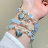 Pulsera de Cuentas de Colores y Plata Rota para Mujer Diseño de Nicho Pulsera Linda Dulce de Alto Nivel Chica Caliente Pulsera de Verano