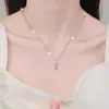 Collar de plata de ley 925 colgante de borla moissanita pequeño exquisito diseño de nicho versátil moda joyería GRA venta al por mayor