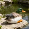 Decoración de Jardín Adornos de Pato Mallard Artificiales Arreglo para Estanque de Patio de Villa al Aire Libre Escultura Artesanal de Resina Decoración