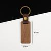 Llavero de madera de haya y nogal negro, regalo transfronterizo, venta al por mayor, colgante cuadrado y redondo de cuero, llavero de madera DIY.