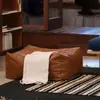 Puf para preguiçoso, sofá para guardar roupas velhas não utilizadas, banquinho baixo para bay window da sala, banquinho de couro, almofada de couro, tatame