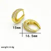 Pendientes de aro metálicos brillantes con incrustaciones de diamantes, estilo popular cruzado para mujer, elegantes y de alta gama, adelgazantes para rostros cuadrados y redondos, joyería de oreja retro