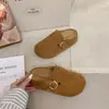 Mules cerrados para mujer 2026 otoño nuevo estilo vintage con hebilla de cinturón, slip-on mules de suela gruesa que aumentan la altura