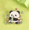 Broche de panda de desenho animado transparente, alfinete decorativo, emblema de acrílico, pingente com citação inspiradora para estudantes, pequeno presente