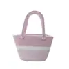 Bolsa Tejida a Mano con Hilo de Algodón y Rayas Bloque de Color, Compra Cinco Bolsas para Recuerdos de Boda, Bolsa para Empaquetar Regalos, Bolsa Cuadrada Pequeña