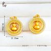 Colgante de Calabaza con Espiga de Trigo Giratorio, Estilo Antiguo Dorado Arena Incrustado con Patrones de Diamante, Chapado en Oro de Cobre, Accesorio Retro Artístico de Nuevo Estilo Chino