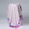 Novo Modelo Transfronteiriço 2026 Lenço Quadrado de 90cm para Mulheres, Lenço de Seda Artificial, Lenço Estampado de Cetim, Lenço de Bolinhas de Alta Qualidade