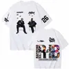Camiseta de tamanho europeu transfronteiriça para o tour de Chris Brown e Usher 2026, para homens e mulheres, estilo Harajuku, manga curta, gola redonda, casual