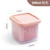 Mini caja de almacenamiento transparente de doble capa para escurrir cebolletas, jengibre y ajo, con tapa, para el refrigerador de la cocina.