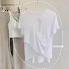 Venta de Liquidación de Tops de Yoga de Manga Corta Huecos con Espalda Bonita para Mujer, Tops Deportivos de Manga Corta Holgados y Transpirables para Verano