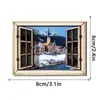 MZCT801-830 Janela Falsa de Madeira Estéreo 3D Adesivo Magnético Cenário de Janela de Madeira Fora da Janela Adesivo Magnético para Geladeira