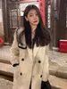 Casaco de lã estilo Hepburn 2026 para pessoas baixinhas, primavera e outono, estilo coreano, comprimento médio, elegante, afina o corpo, casaco de lã