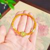 Tienda de oro Jin Yan con cuatro ruyi esmalte azul hielo perla pulsera diseño de nicho para mujer joyería de lujo ligero