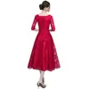 2026 Estilo Nuevo Vestido de Novia Rojo de Longitud Media Ajustado para Mujer, Elegante Vestido de Noche para Banquete de Manga Media