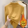 Top de manga larga con cuello medio, estilo nuevo para usar como capa base, elegante y de alta gama, se puede usar solo, camisa de moda con cuello semi-alto para mujer
