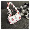 Bolso Casual 2025 Nuevo Nicho Dulce Plisado Estampado de Cerezas Bolso de Axila con Cordón para Hombro Bolso Cruzado para Viajero