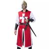 Túnica Templaria con Cinturón de Caballero Cruzado Medieval Renacentista Disfraz de Guerrero para Cosplay de Halloween