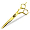 Tijeras de Peluquería Fm202 Doradas, Tijeras para Cortar el Cabello, Tijeras Rectas, Tijeras para Flecos, Tijeras Deslizantes, Tijeras Deslizantes de Cola Única