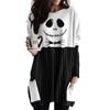 Comercio Exterior Transfronterizo 2022 Europeo y Americano Nuevo Sudadera Estampada Camiseta de Manga Larga Bolsillo Holgado Casual Vestido de Halloween