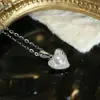 Accesorios DIY Montura para Colgante de Perla con Forma de Corazón de Plata de Ley S925, Montura de Plata Pequeña y Versátil para Colgante Producto Semi-terminado 3-6mm