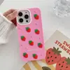 Funda de Silicona de Fresa Corazón Dulce para Teléfono Adecuada para Iphone17Promax/16/15/14/13 Anticaídas