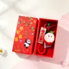 Colgante de Crochet de Lana Cosas Buenas Suceden Fruta de Peluche Caqui Melocotón Manzana Llavero Colgante para Bolso Pequeño Regalo